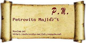 Petrovits Majlát névjegykártya